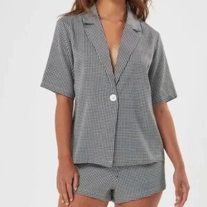 Charlie Holiday Splice Shirt Houndstooth